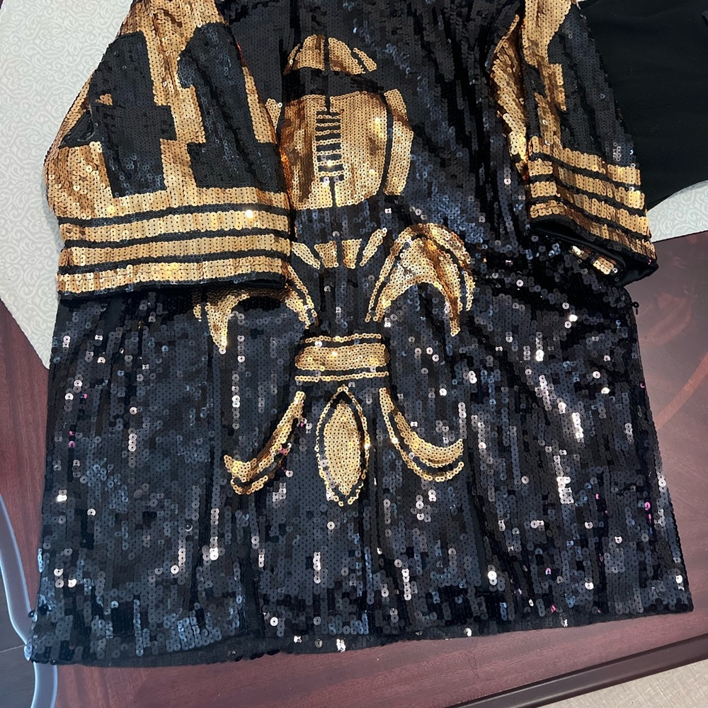 New Orleans Saints Black & Gold Sequin "Who Dat" #41 Dress One-Size Women’s - Picture 8 of 11